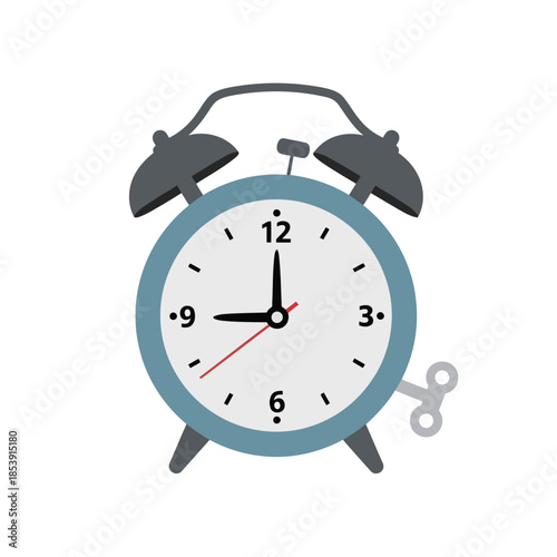 Vintage alarm clock showing time