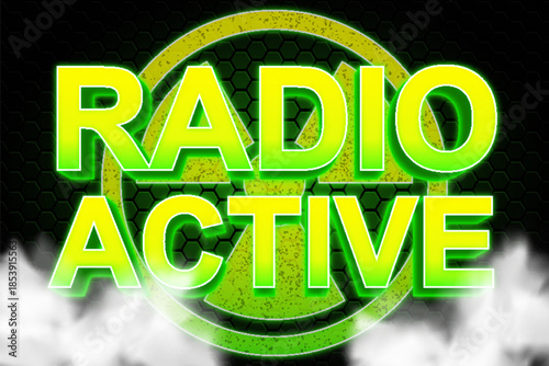 radioactive radiation toxic green glow light typography editable text effect style template design background