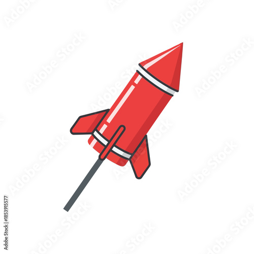 Red rocket ready for launch