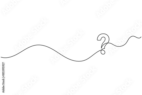 Simple Question Mark Icon Drawn in One Continuous Line Style