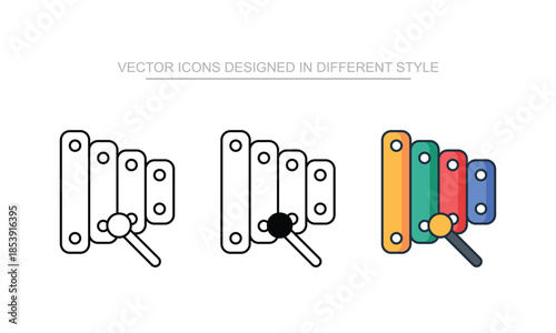 Xylophone vector design in modern and trendy style icon
