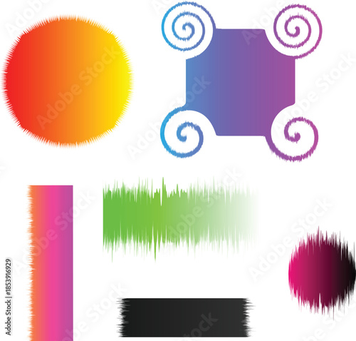 Set of colorful vector banners featuring bubble design elements and circular web labels for business illustration and artistic paper style templates.