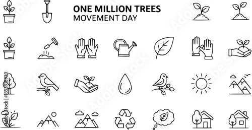Eco-Friendly Icons for Earth Day, Arbor Day, and Environmental Awareness