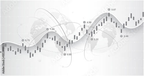 Stock market trading graph with global finance concept
