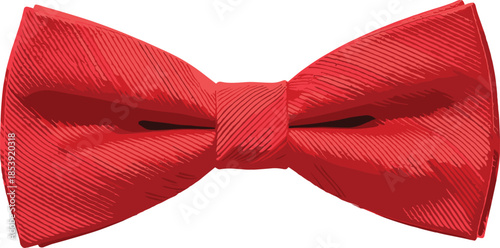 Red bow tie illustration elegant fashion accessory ribbon design isolated for formal event gift decoration celebration concept style