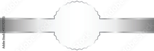 Silver Wavy Badge Ribbon Banner Graphic. Mockup and template design.