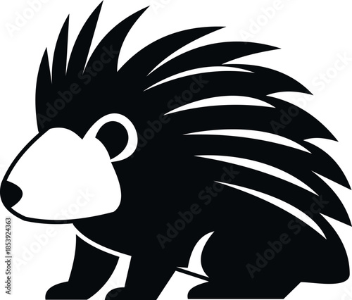 Porcupine an isolated vector icon illustration on a white background