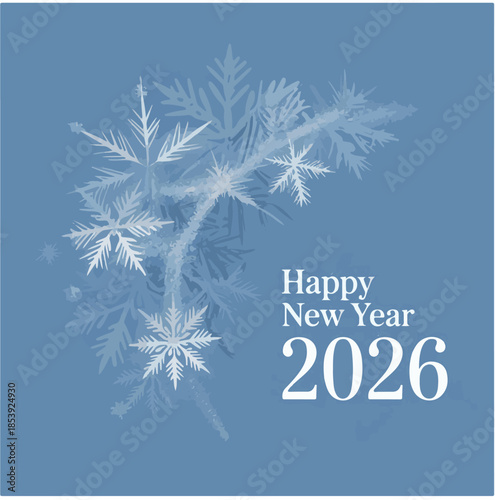 2026 Happy New Year Minimalist Typography Design Set for Calendar and Greeting Cards