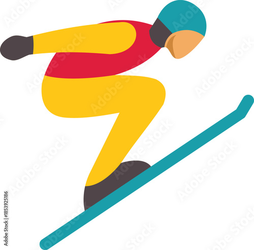 Professional skier jumping and performing a stunt in the air during a competition or training