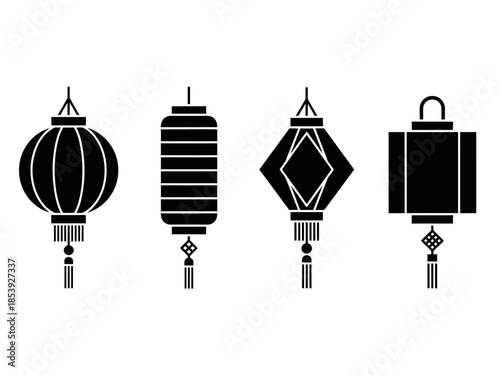 chinese lanterns vector illustration