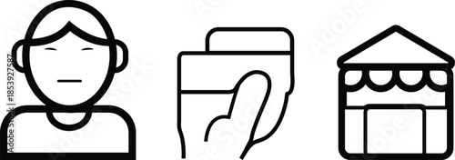 Vector illustration of a dentist with dental tools and teeth icon set