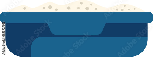 Blue litter box full of sand providing a designated space for cat toilet training, promoting hygiene