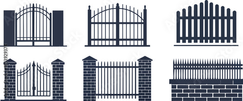 Collection of various metal gate and fence designs