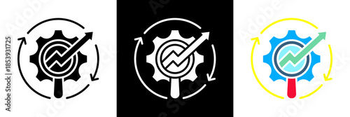 Optimization Icon Set Glyph vector Illustration 