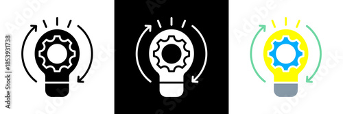 Lean Management Icon Set Glyph vector Illustration 