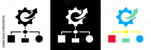 Workflow Efficiency Icon Set Glyph vector Illustration 