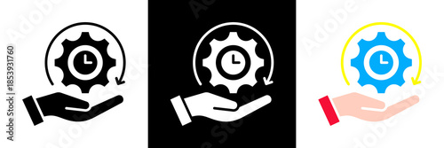 Time Management Icon Set Glyph vector Illustration 