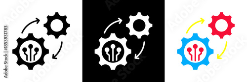 Automation Icon Set Glyph vector Illustration 