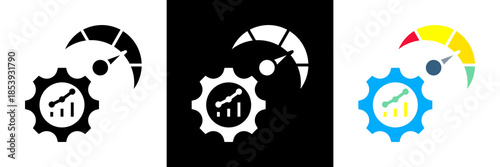 Performance Metrics Icon Set Glyph vector Illustration 