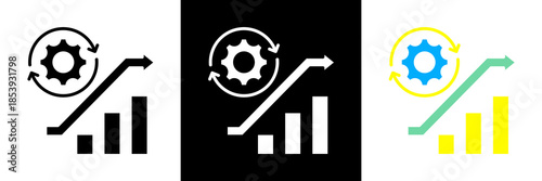 Process Improvement Icon Set Glyph vector Illustration 