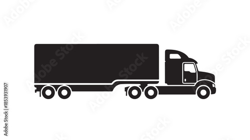Delivery Truck Solid Icon for Logistics Transportation and Freight Vector