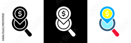 Asset Tracking Icon Set Glyph vector Illustration 