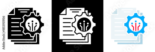 Workflow Automation Icon Set Glyph vector Illustration 