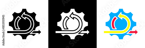 Agile Methodology Icon Set Glyph vector Illustration 