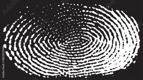 Fingerprint pattern in black and white. Simple design for digital use, featuring a unique vector illustration.