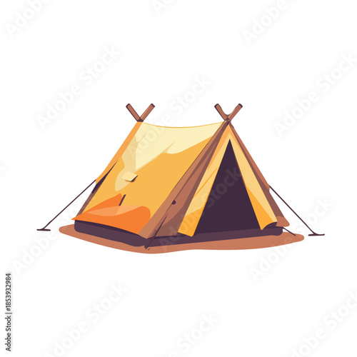 A Simple icon, A Minimalistic 2D flat icon featuring a camping_tent set, clean vector design, illustration style, isolated on a white background, and modern elements in vector and EPS format.