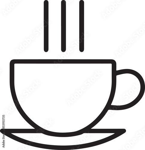 Minimal silhouette style vector tea cup logo design featuring clean black shapes, simple elegant line art, modern minimalist beverage icon ideal for café branding, tea shops, organic drink labels, pac