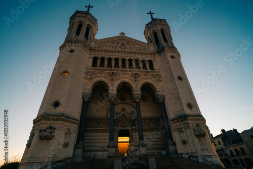 Lyon, France - 3 nov 2025 The Basilica of Notre-Dame of Fourviere in Lyon