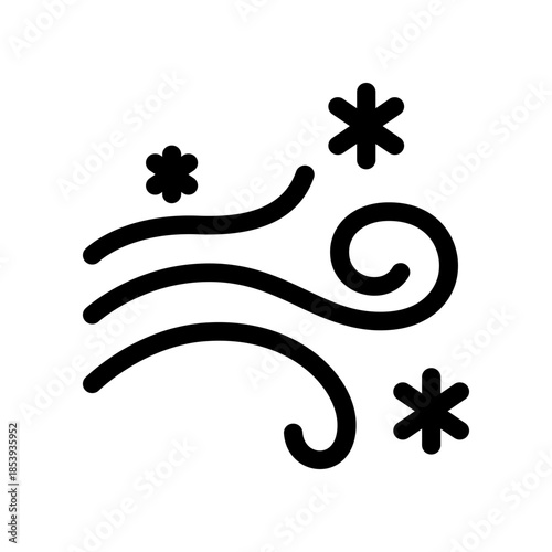 Elegant Windy Swirl Design With Star Accents. Abstract Decorative Motif for Visual Content