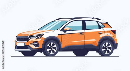 Modern orange and white compact SUV for urban mobility and city adventures
