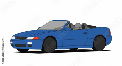 Blue Convertible Car Illustration Sleek Design for Modern Transportation