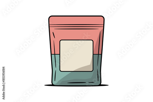 Vibrant stand-up pouch with blank label for branding