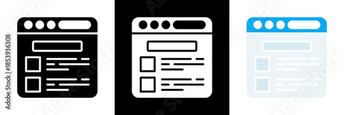 News Feed Icon Set Glyph vector Illustration