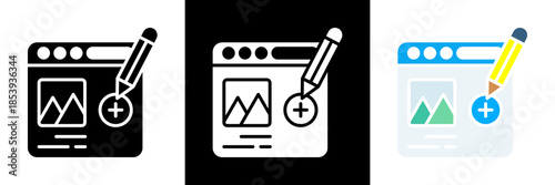 Post Image Icon Set Glyph vector Illustration