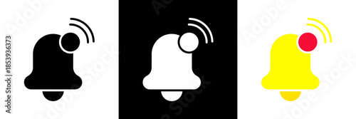 Notification Bell Icon Set Glyph vector Illustration