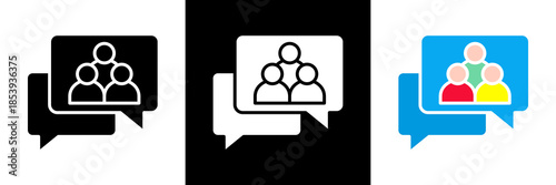 Group Chat Icon Set Glyph vector Illustration