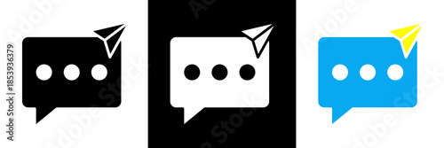 Direct Message Icon Set Glyph vector Illustration
