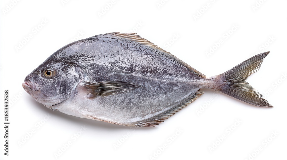 Fototapeta premium Fresh pomfret fish isolated on white background