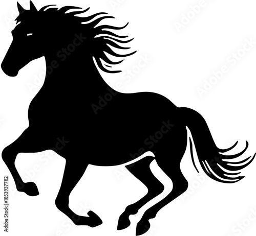 Horse Logo Black and White Vector Icon