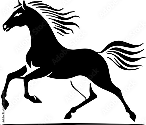 Horse Logo Black and White Vector Icon