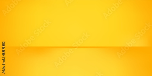 yellow background abstract with Gradient in empty room studio, Yellow empty room studio gradient used for background, yellow background studio with shine use for product shooting.