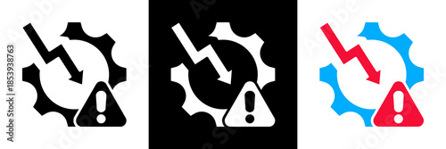 Failure Icon Set Glyph vector Illustration