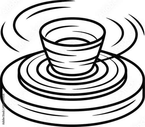 Spinning top in motion with dynamic lines