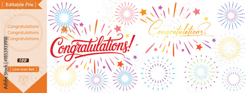 Congratulations. Greeting card. Vector lettering.