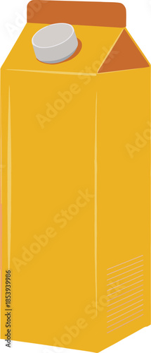 Vibrant orange juice carton with white cap
