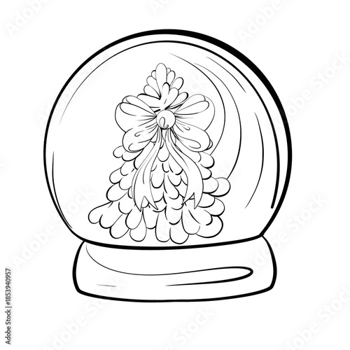 Snow Globe With Christmas Tree Design Festive Celebration Winter Decoration Art Style Home Decor Inspiration